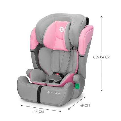 KINDERKRAFT - Autonistuin COMFORT UP i-Koko (76-150 cm) harmaa/vaaleanpunainen