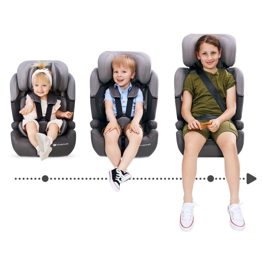 KINDERKRAFT - Autonistuin COMFORT UP i-Koko (76-150 cm) vaaleanharmaa