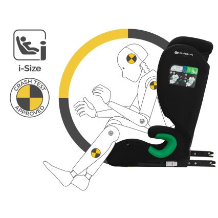 KINDERKRAFT - Autonistuin JUNIOR FIX 2 (100-150 cm) Graphite musta