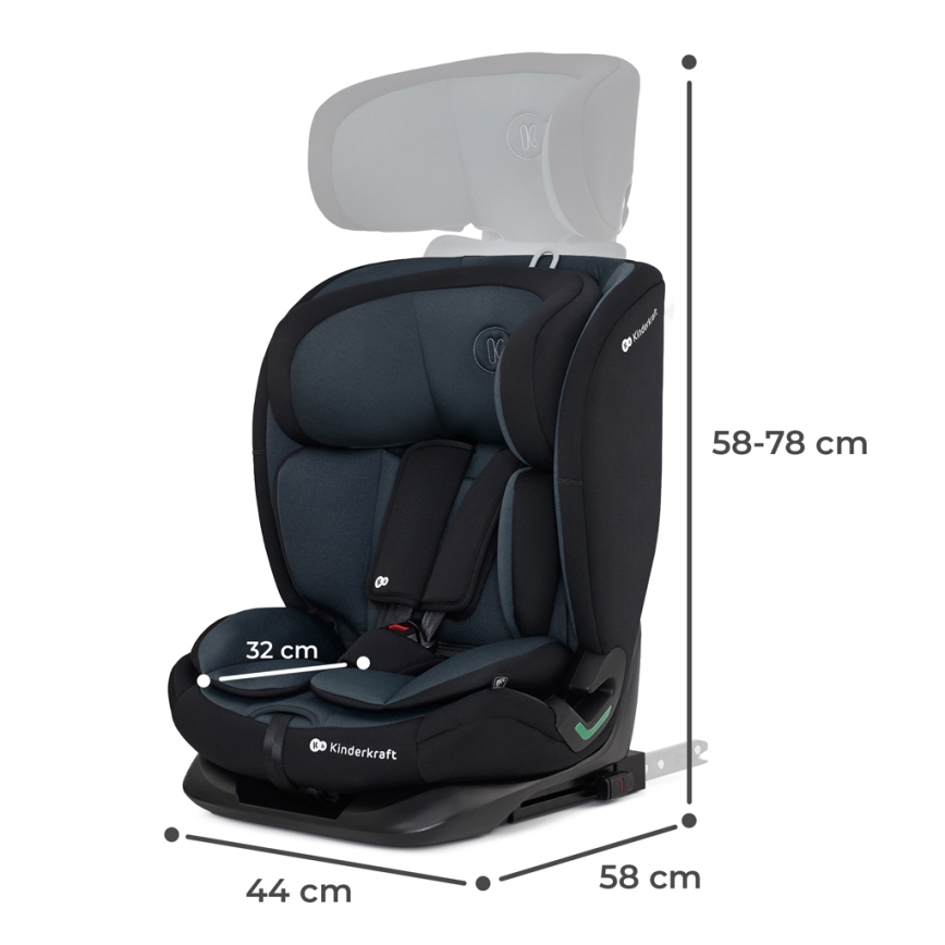 KINDERKRAFT - Autonistuin ONETO 3 i-Koko (76-150 cm) + Isofix Graphite musta