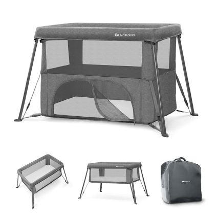 KINDERKRAFT - CAMI 3-in-1 matkasänky, harmaa