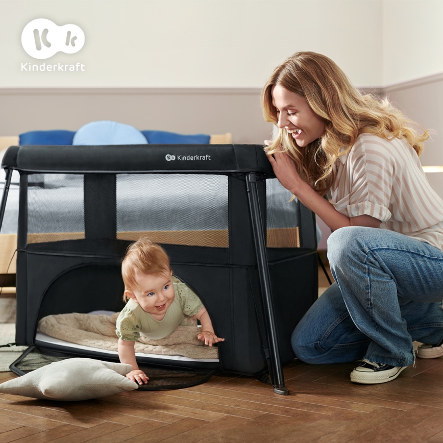 KINDERKRAFT - CAMI 3-in-1 matkasänky, musta