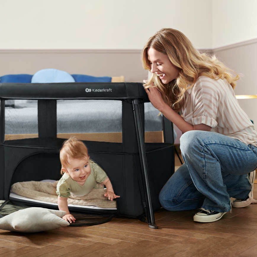 KINDERKRAFT - CAMI 3-in-1 matkasänky, musta