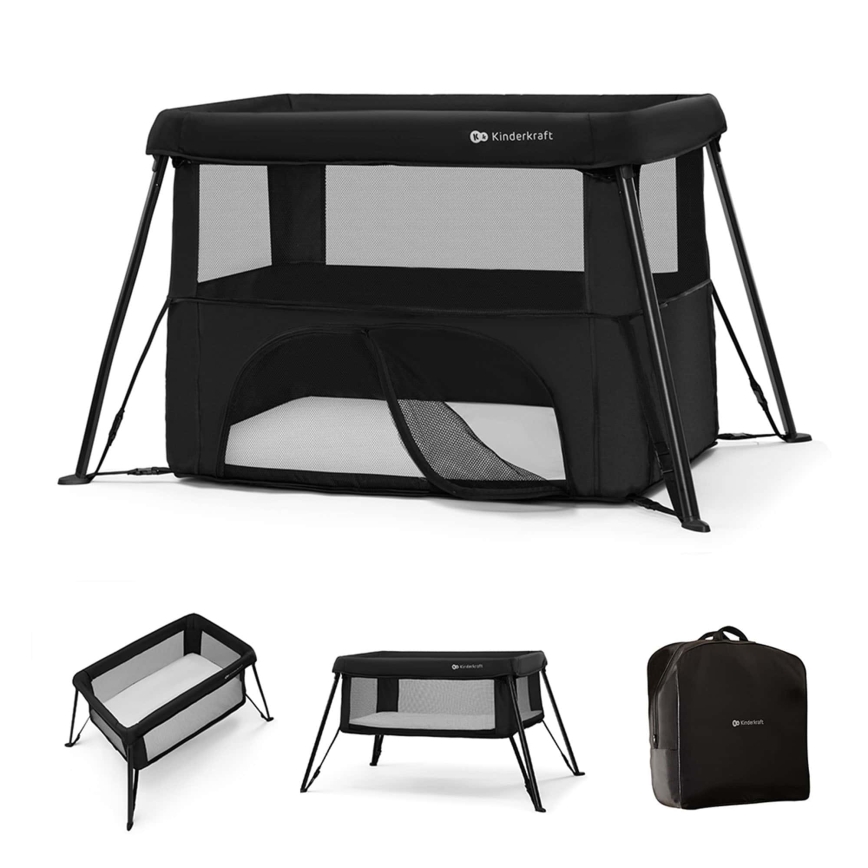 KINDERKRAFT - CAMI 3-in-1 matkasänky, musta