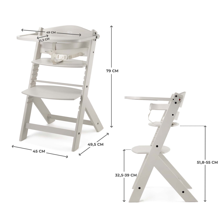 KINDERKRAFT - ENOCK lasten ruokatuoli, beige