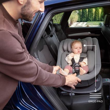 KINDERKRAFT - I-GUARD i-Size kääntyvä turvaistuin 40-105 cm harmaa