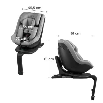KINDERKRAFT - I-GUARD i-Size kääntyvä turvaistuin 40-105 cm harmaa