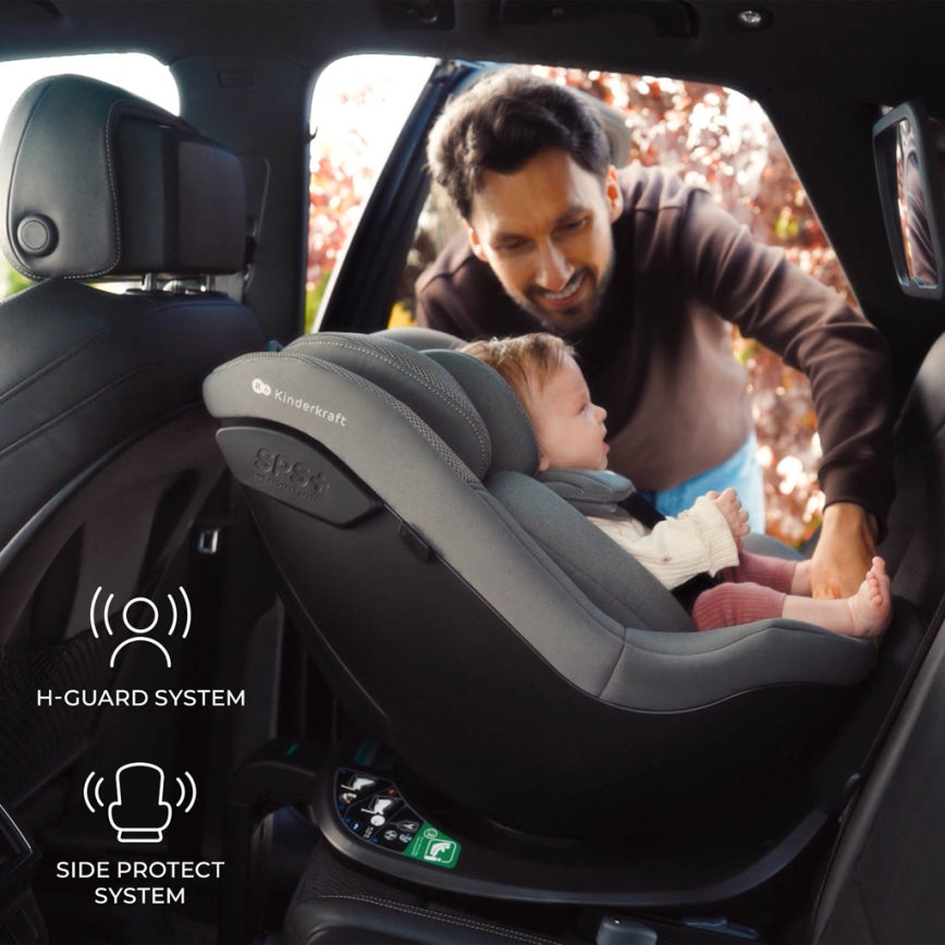 KINDERKRAFT - I-GUARD i-Size turvaistuin 40-105 cm harmaa