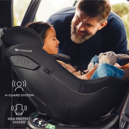 KINDERKRAFT - I-GUARD PRO i-Size 61-105 cm kääntyvällä jalustalla varustettu turvaistuin, musta