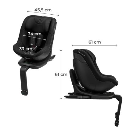 KINDERKRAFT - I-GUARD PRO i-Size 61-105 cm kääntyvällä jalustalla varustettu turvaistuin, musta