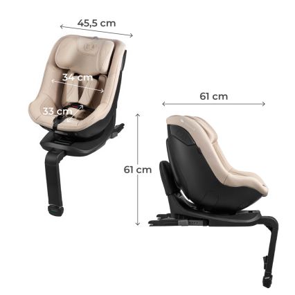 KINDERKRAFT - I-GUARD PRO i-Size 61-105 cm kääntyvällä alustalla varustettu turvaistuin, beige