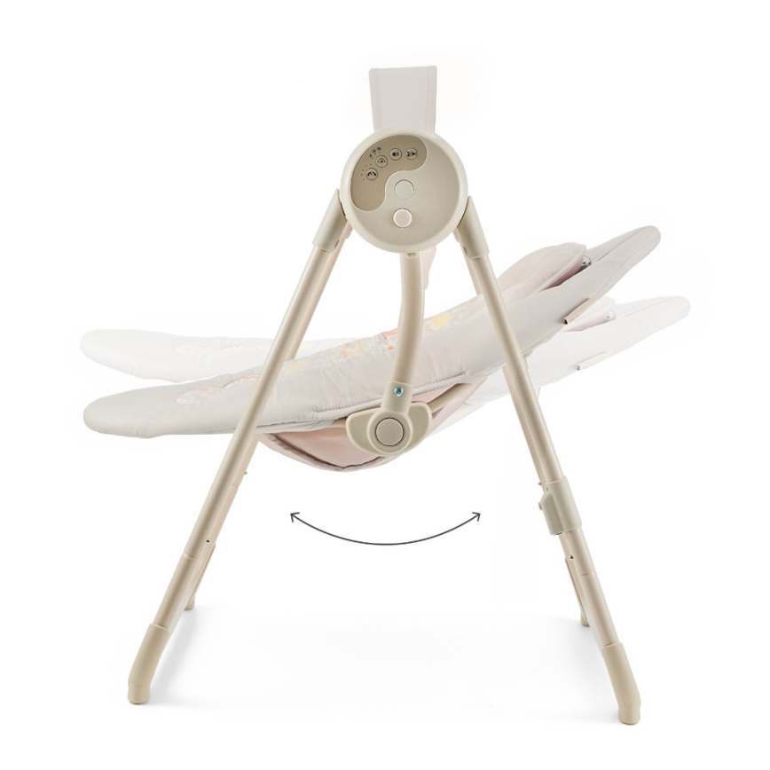 KINDERKRAFT - Lasten keinu melodialla SWINGEE beige 4xAAA/230V