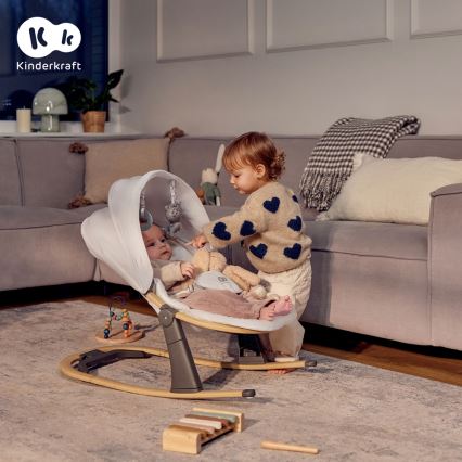 KINDERKRAFT - Lasten lepotuoli ELSU harmaa