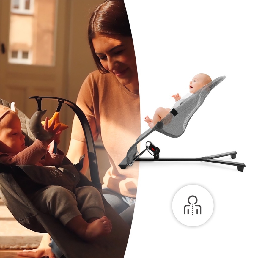 KINDERKRAFT - Lasten lepotuoli MIMI harmaa