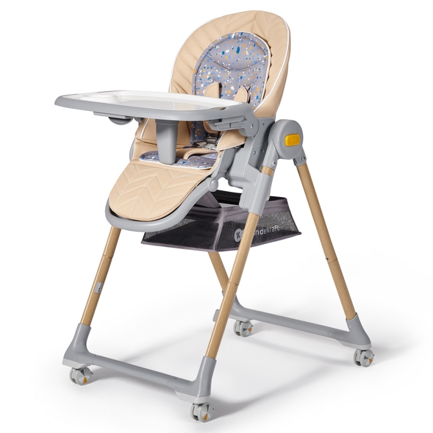 KINDERKRAFT - Lasten ruokapöydän tuoli 2in1 LASTREE beige/harmaa