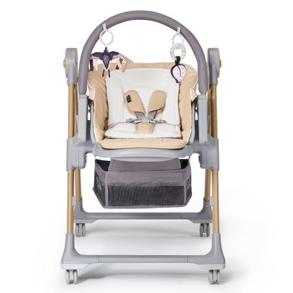 KINDERKRAFT - Lasten ruokapöydän tuoli 2in1 LASTREE beige/harmaa