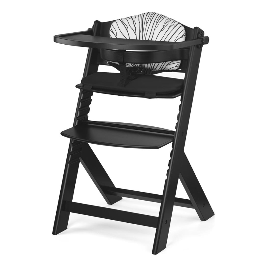 KINDERKRAFT - Lasten ruokatuoli ENOCK Premium, pehmustettu, musta