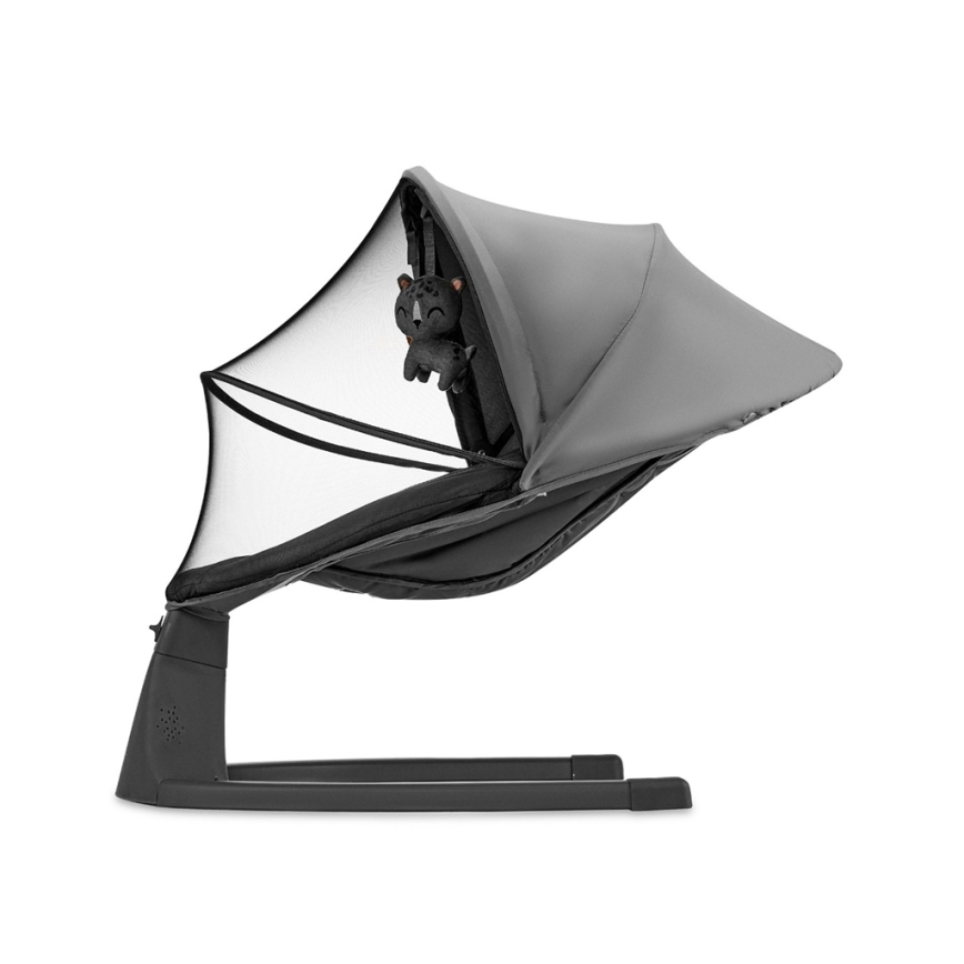 KINDERKRAFT - Lasten keinu 2-in-1 melodialla LUMI 4xAAA tummanharmaa