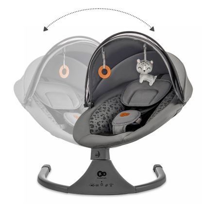 KINDERKRAFT - Lasten keinu 2-in-1 melodialla LUMI 4xAAA tummanharmaa