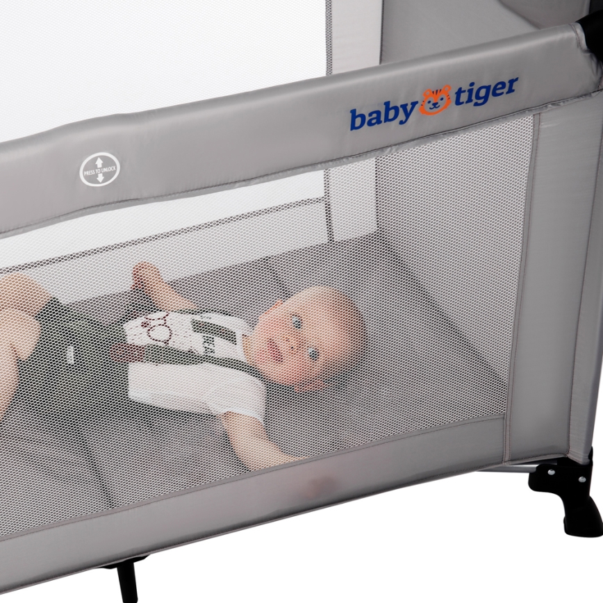 KINDERKRAFT - Matkasänky Baby Tiger VIKI harmaa