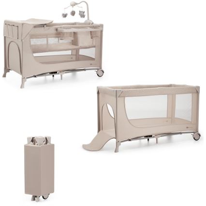 KINDERKRAFT - Matkasänky JOY 2 lisävarusteiden kanssa beige