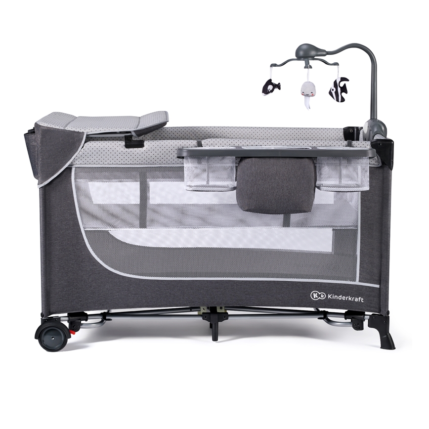 KINDERKRAFT - Matkasänky LEODY harmaa