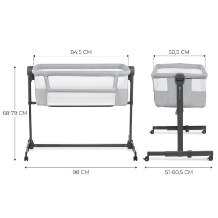 KINDERKRAFT - NESTE UP2 pinnasänky, vaaleanharmaa