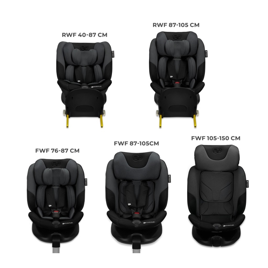 KINDERKRAFT SELECT - I-FIX-turvaistuin (40-150 cm) grafiitinmusta