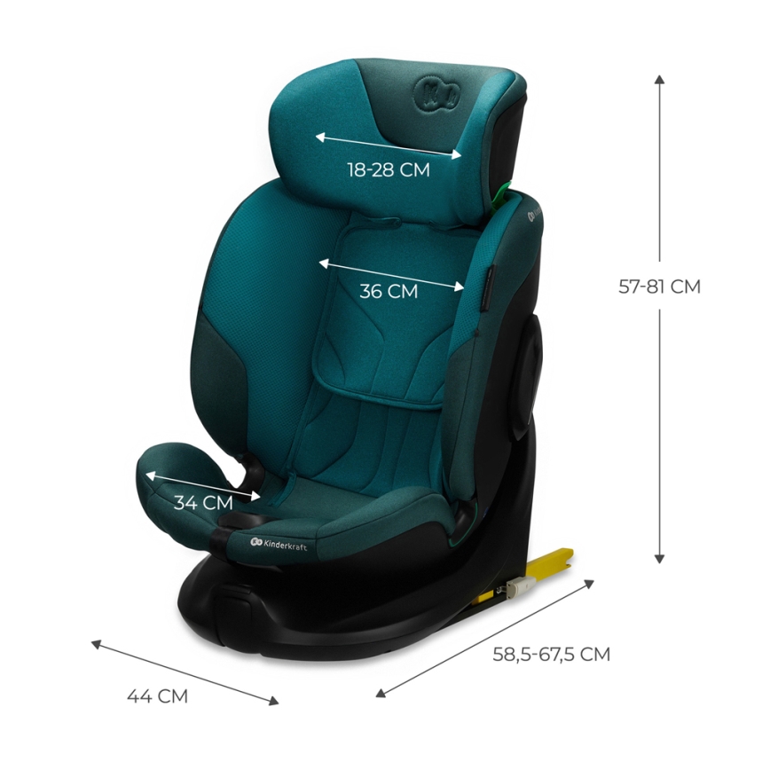 KINDERKRAFT SELECT - Auton turvaistuin kääntyvällä I-FIX-jalustalla (40-150 cm) Harbor-sininen