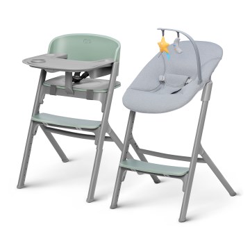 KINDERKRAFT SELECT - Lasten syöttötuoli 3-in-1 LIVY Premium Olive green + lepotuoli CALMEE