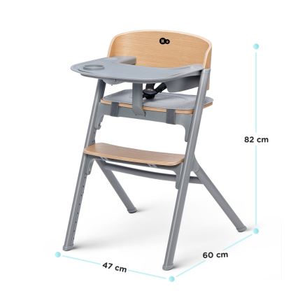 KINDERKRAFT SELECT - Lasten syöttötuoli 3-in-1 LIVY Premium tammi + vauvan lepotuoli CALMEE