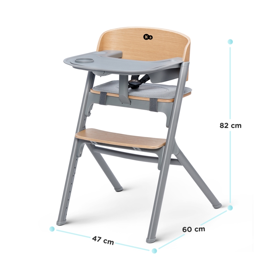 KINDERKRAFT SELECT - Lasten syöttötuoli 3-in-1 LIVY Premium tammi + vauvan lepotuoli CALMEE