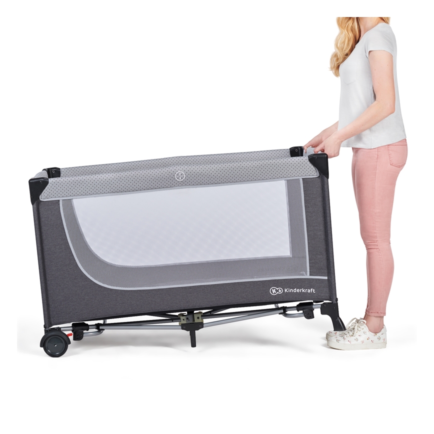 KINDERKRAFT SELECT - Matkasänky LEODY harmaa