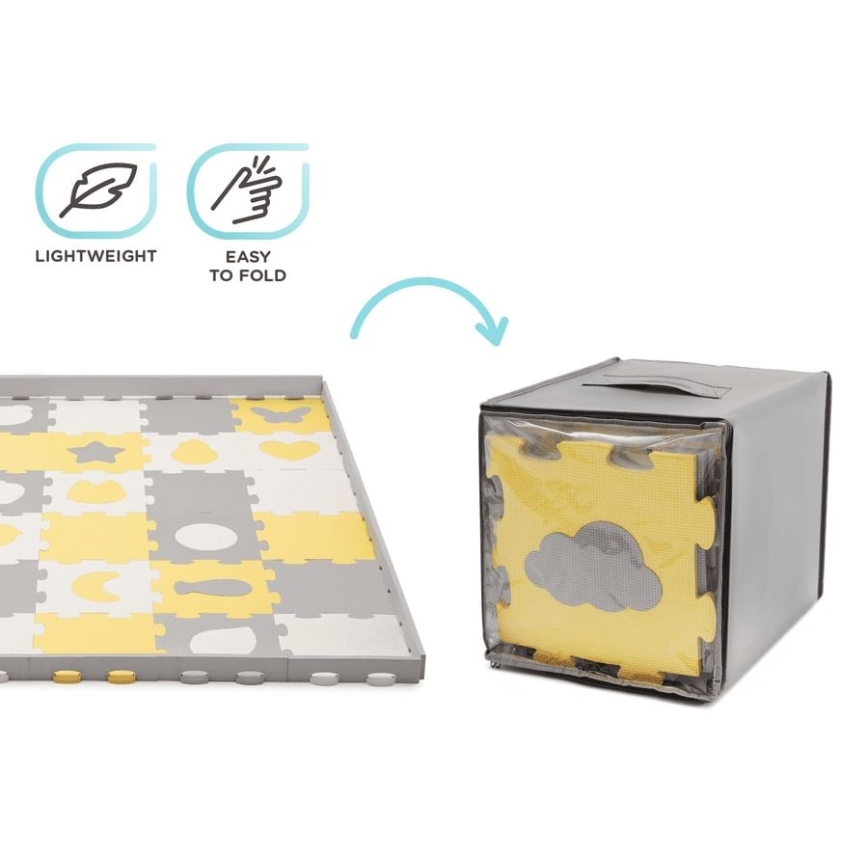 KINDERKRAFT - Vaahtopalapeli LUNO 30kpl harmaa/keltainen