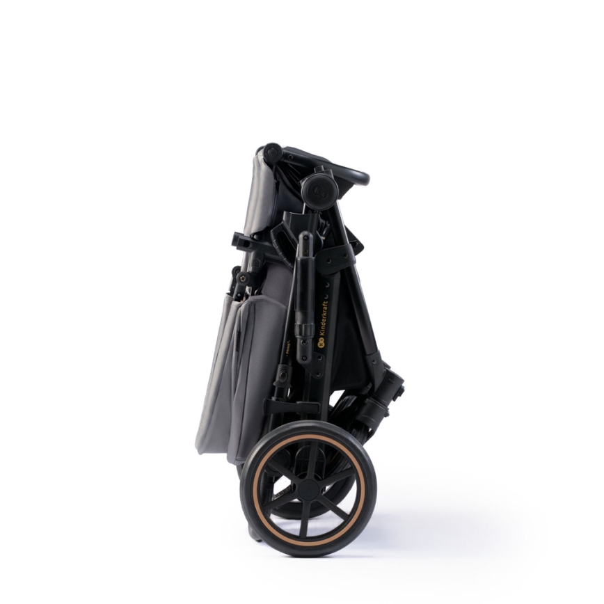 KINDERKRAFT SELECT - Yhdistelmärattaat 3in1 PRIME 2 Premium Shadow harmaa + turvaistuin