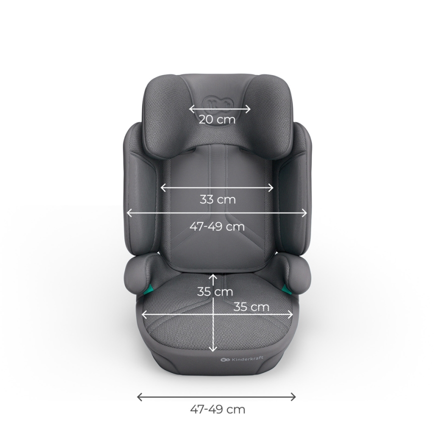 KINDERKRAFT - Taitettava turvaistuin XPAND 2 PRO 100-150 cm harmaa