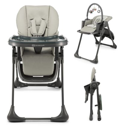 KINDERKRAFT - TUMMIE 2-in-1 lasten ruokatuoli, harmaa