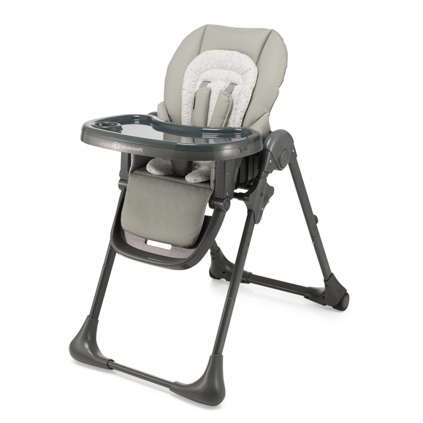 KINDERKRAFT - TUMMIE 2-in-1 lasten ruokatuoli, harmaa