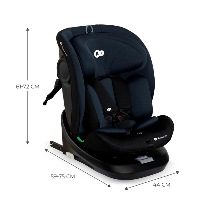 KINDERKRAFT - Turvaistuin kääntyvällä alustalla I-GROW i-Size (40-150 cm) musta