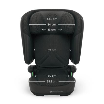 KINDERKRAFT - UNITY 2 i-Size taitettava autoon asennettava turvaistuin 100-150 cm musta
