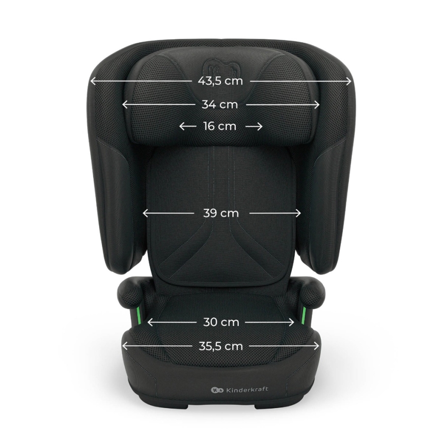 KINDERKRAFT - UNITY 2 i-Size taitettava autoon asennettava turvaistuin 100-150 cm musta