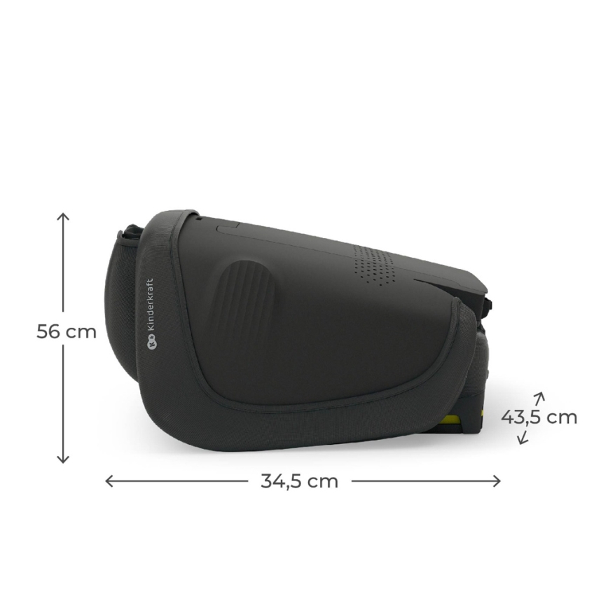 KINDERKRAFT - UNITY 2 i-Size taitettava autoon asennettava turvaistuin 100-150 cm musta