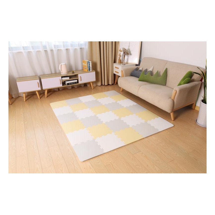 KINDERKRAFT - Vaahtopalapeli LUNO 30kpl harmaa/keltainen