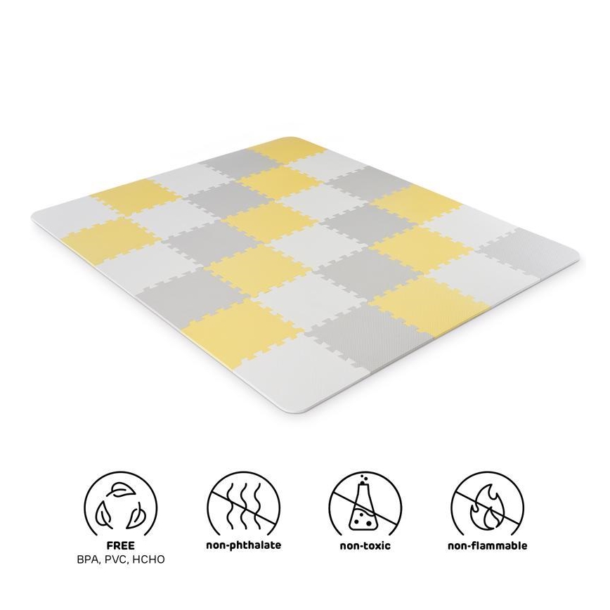 KINDERKRAFT - Vaahtopalapeli LUNO 30kpl harmaa/keltainen