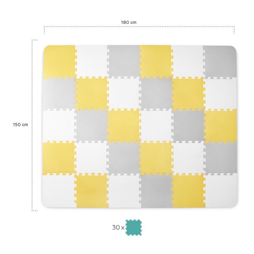 KINDERKRAFT - Vaahtopalapeli LUNO 30kpl harmaa/keltainen