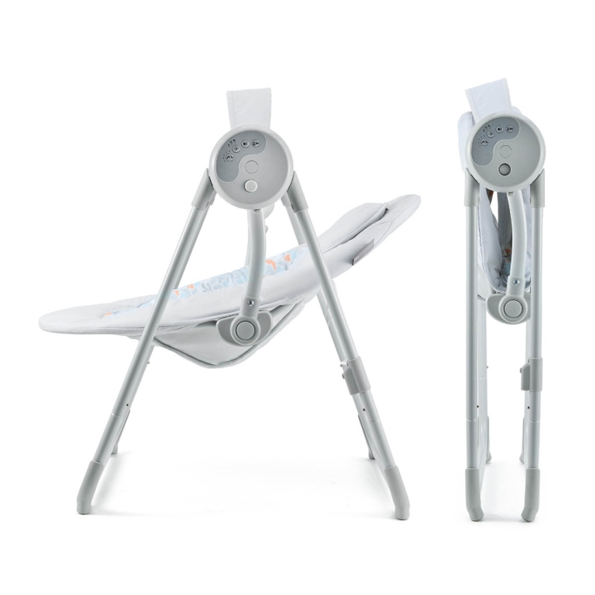 KINDERKRAFT - Vauvan keinu melodialla SWINGEE harmaa 4xAAA/230V