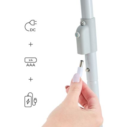 KINDERKRAFT - Vauvan keinu melodialla SWINGEE harmaa 4xAAA/230V