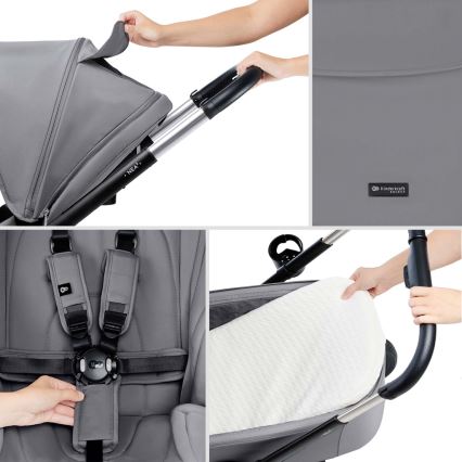 KINDERKRAFT - Yhdistelmärattaat 2in1 NEA 2 Platinum harmaa