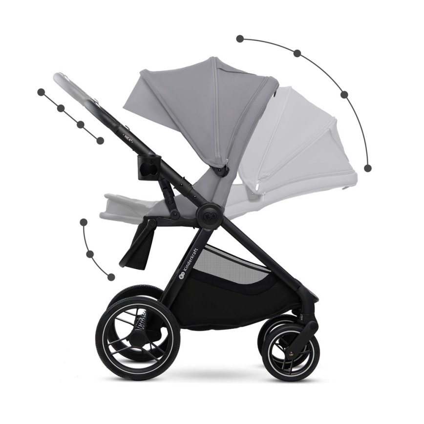 KINDERKRAFT - Yhdistelmärattaat 2in1 NEA 2 Platinum harmaa