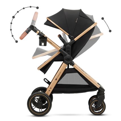 KINDERKRAFT - Yhdistelmärattaat 3in1 ESME Pure musta + turvaistuin MINK PRO